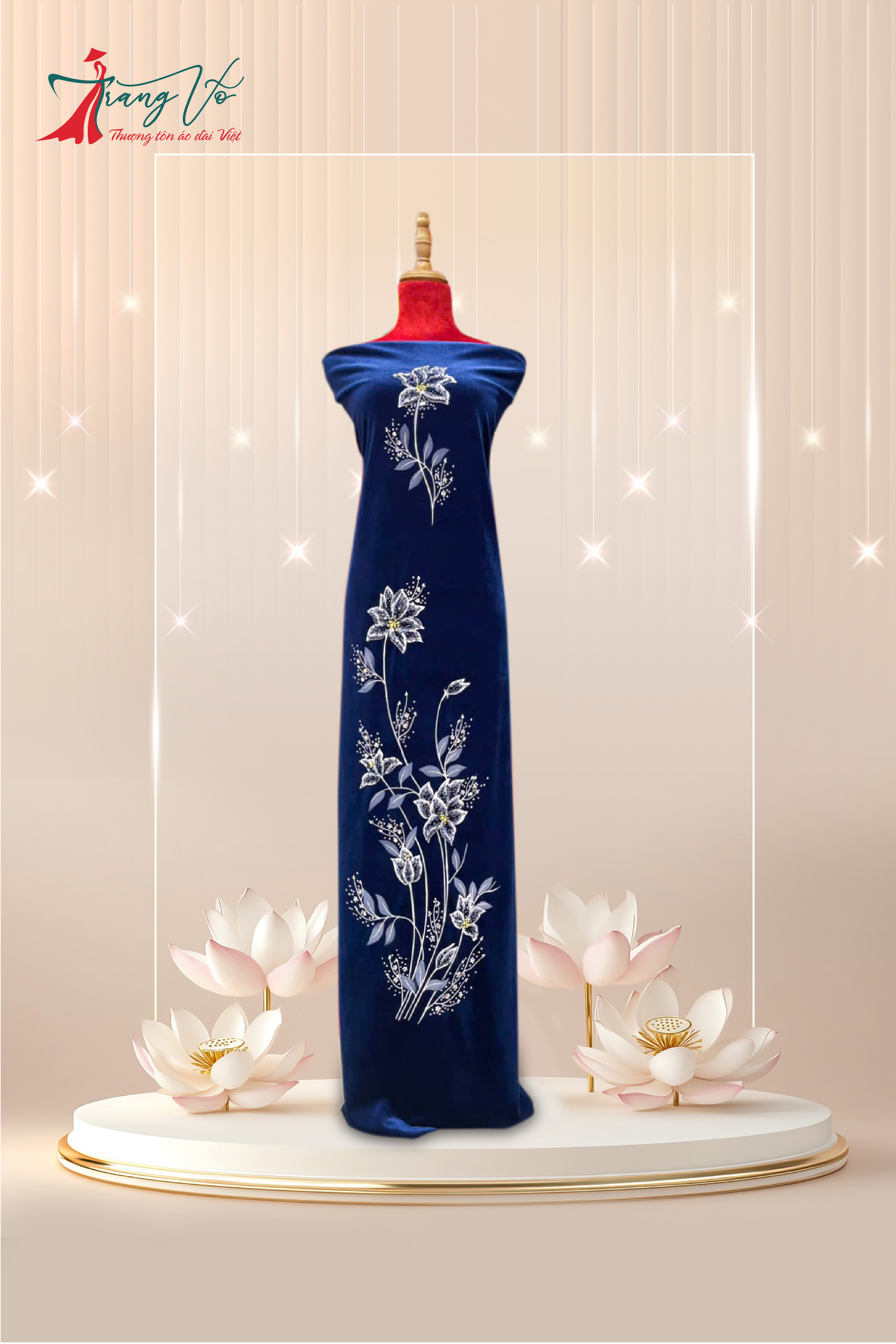 NHUNG THUN VẼ HOA TINH TẾ KẾT PHA LÊ XANH MỰC #29102409